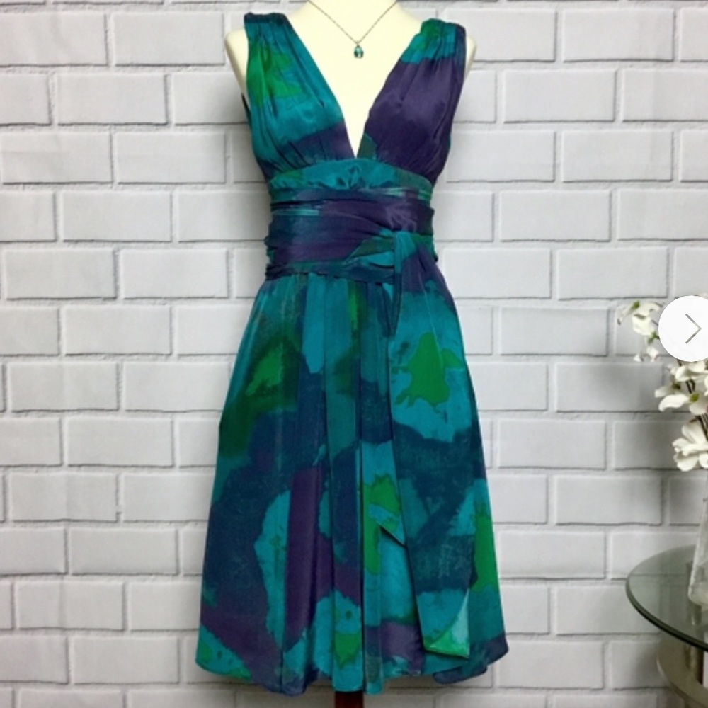 HALSTON HERITAGE silk  evening dress